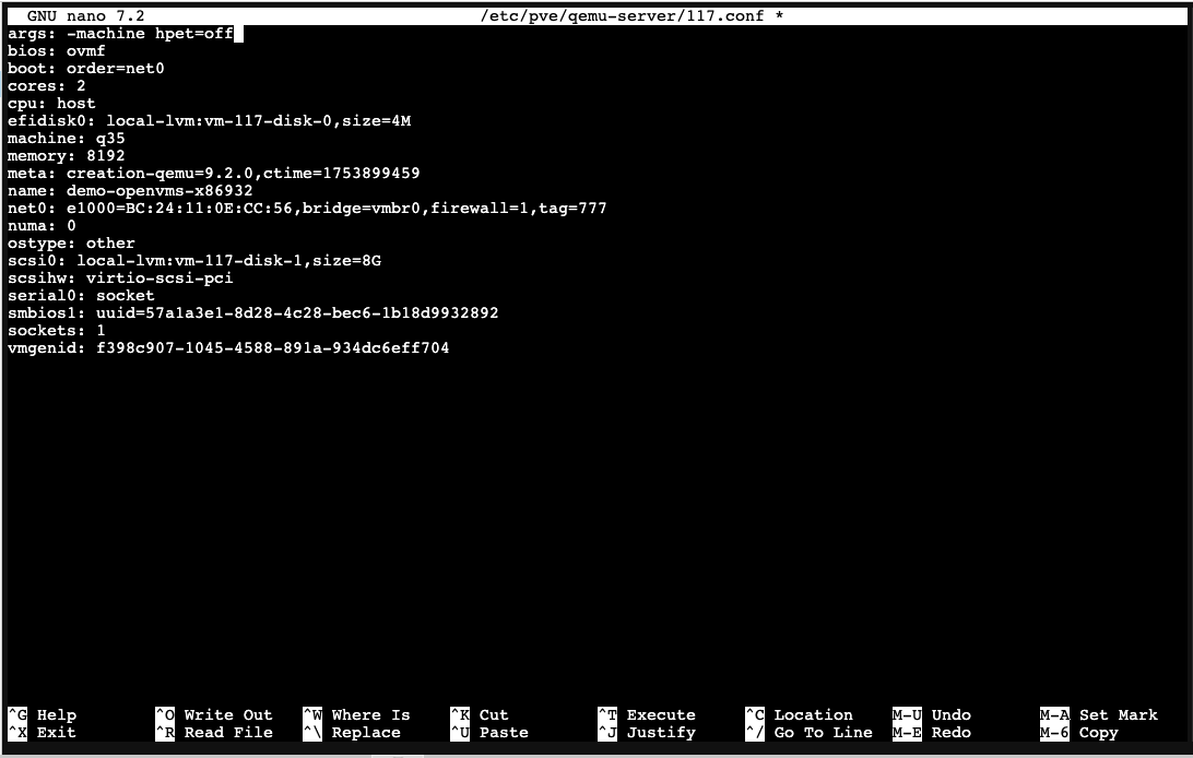 nano editing config